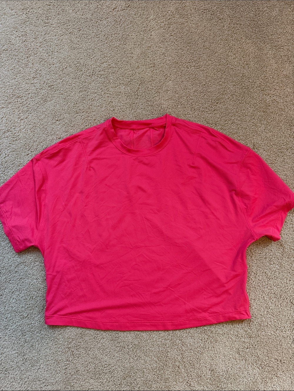 lululemon athletica Bright Pink Cropped Tee